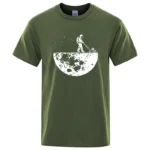 Men T-shirt High Quality Funny Cotton Blend Lunar Cleaner Printing Casual Cool Loose O-neck Male for MenT-shirt Hip Hop Tees