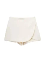 Women Fashion Pareo Style Shorts Skirts Vintage High Waist Side Zipper Female Skort Mujer - Image 2