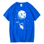 Summer Men T-shirt High Quality Cotton Blend Funny Spaceman Design Printing Casual Short Sleeve Cool Loose Tshirt Male Tops - Image 3