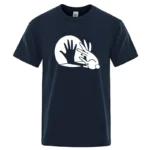 Men's High Quality T-shirt Cotton Blend Funny Shadow Puppet Design Print Summer Casual Loose O-neck for Male T-shirt Tops Tees - Image 3