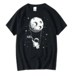 Summer Men T-shirt High Quality Cotton Blend Funny Spaceman Design Printing Casual Short Sleeve Cool Loose Tshirt Male Tops