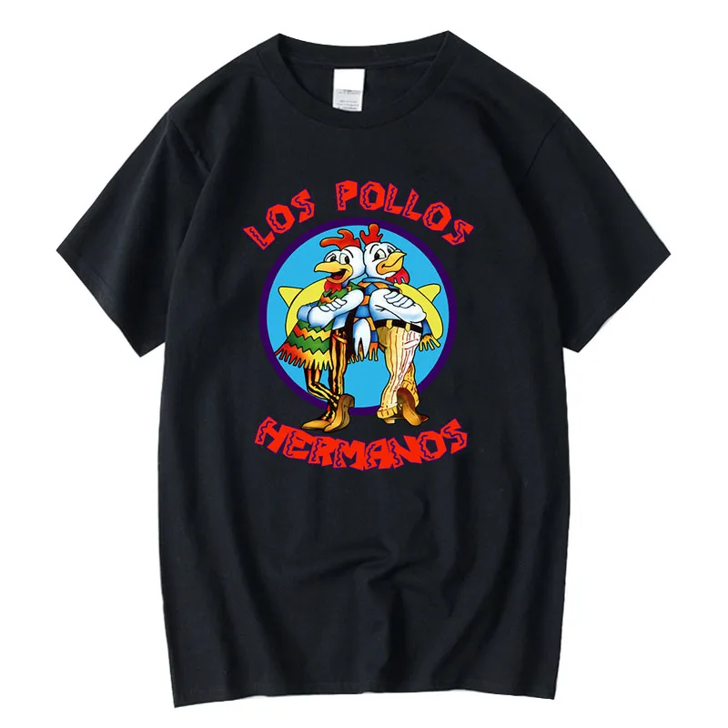 kf-S2ec5fb83f46c433a87c184d26d6cc6e7c-1 Summer Men Short Sleeved High Quality Cotton Blend Breaking Bad LOS POLLOS Chicken Brothers Printed Casual For Men T-shirt Male - Image 1