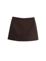 High Waist Solid Skort for Women Fashion Side Zipper Female Shorts Skirts Mujer - Image 4