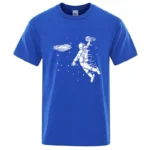 Summer Men T-shirt High Quality Blend Cotton Funny Astronaut Print Casual Loose Cool Men Casual Loose O-neck Men Tshirt Tee Top - Image 4