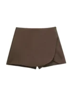 Women Fashion Pareo Style Shorts Skirts Vintage High Waist Side Zipper Female Skort Mujer - Image 6