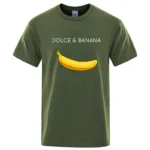 Summer Men T-shirt High Quality Cotton Blend Funny Banana Printing Loose O-neck Men Short Sleeve Casual For Male T-shirt Top Tee