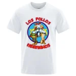 Summer Men's High Quality LOS POLLOS Hermanos Funny Printed T-Shirt Casual Cotton Breathable Tshirt Chicken Brothers Tees Top - Image 3