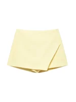 Women's Asymmetric Solid Color Skort Casual Side Zipper Shorts Skirts for Spring Summer Fashion - Image 4