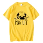 Men's High Quality T-Shirt Cotton Blend Funny Pug Printed Loose Male Crewneck T-Shirt Short Sleeve O-Neck Men T-Shirt Tops Tees - Image 5