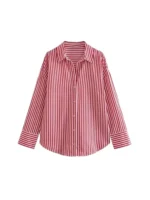 Oversized Poplin Shirts for Women, Long Sleeve, Button-up, Loose Female Blouses, Chic Tops, Fashion - Image 2