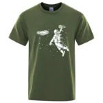 Summer Men T-shirt High Quality Blend Cotton Funny Astronaut Print Casual Loose Cool Men Casual Loose O-neck Men Tshirt Tee Top - Image 3