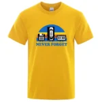 Summer Men's T-shirt Never Forget Sarcastic Graphic Music Funny Printed Cotton Blend T-Shirt Loose Male Top Casual Short Sleeve