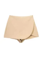 Women Fashion Pareo Style Shorts Skirts Vintage High Waist Side Zipper Female Skort Mujer - Image 4