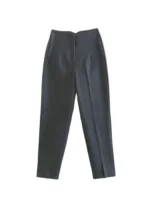 Women Chic Fashion With Seam Detail Office Wear Pants Vintage High Waist Zipper Fly Female Ankle Trousers Mujer - Image 6