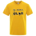 Men's T-shirt High Quality Cotton Blend Funny Cool Cat Printed Summer Fashion Casual Loose Cool for Men O-Neck Male T-Shirt Tops - Image 3