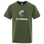 Men's T-shirt High Quality Cotton Blend Funny I‘m Thinking Printed Casual Loose Streetwear Cool Men T Shirt O-neck Male Top Tees - Image 3