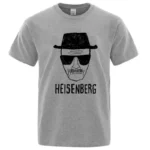 Men Fashion Casual Top Quality Short Sleeve Cotton Blend Loose Heisenberg PrintedTshirt Casual Mens Tshirt Cool Summer Men Tops