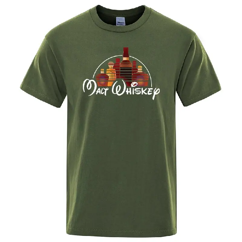 kf-S6762a420380f45eeb86a6d641bd267e8O-1 Summer Men T-shirt Cotton Blend Funny Malt Whiskey Print Summer Loose O-neck Cool T Shirt for Men Short Sleeve T-shirt Male Tee - Image 1