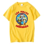 LOS POLLOS Hermanos Funny Printed T-Shirt Men Fashion Casual Short Sleeves Summer Cotton Breathable Tshirt Chicken Brothers Tees - Image 3