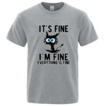 Men's High Quality T-shirt Cotton Blend Funny Cool Cat Printed T-shirt Casual Men Short Sleeve T-shirt for Men T-Shirt Male Top
