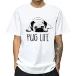 Men's High Quality T-Shirt Cotton Blend Funny Pug Printed Loose Male Crewneck T-Shirt Short Sleeve O-Neck Men T-Shirt Tops Tees - Image 2