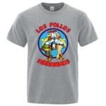 Summer Men's High Quality LOS POLLOS Hermanos Funny Printed T-Shirt Casual Cotton Breathable Tshirt Chicken Brothers Tees Top - Image 2