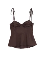 Asymmetric Bustier Tops for Women, Sweetheart Neck, Tied Thin Straps, Side Zipper, Female Camis, Sexy Fashion - Image 5