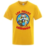 Summer Men's High Quality LOS POLLOS Hermanos Funny Printed T-Shirt Casual Cotton Breathable Tshirt Chicken Brothers Tees Top - Image 4