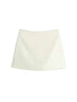 High Waist Solid Skort for Women Fashion Side Zipper Female Shorts Skirts Mujer - Image 5