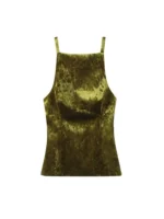 Women's Strappy Tank Tops with Back Bow, Straight Neck, Side Zipper, Female Camis, Sexy Fashion - Image 5
