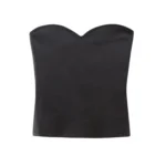 Women's Metal Knit Bustier Tops, Sweetheart Neck, Side Zipper, Female Camis, Sexy Fashion