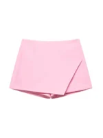 Women's Asymmetric Solid Color Skort Casual Side Zipper Shorts Skirts for Spring Summer Fashion - Image 5