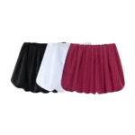 Women's Balloon Mini Skirt, Mid Elastic Waist, Voluminous Hem, Female Skirts, Fashion
