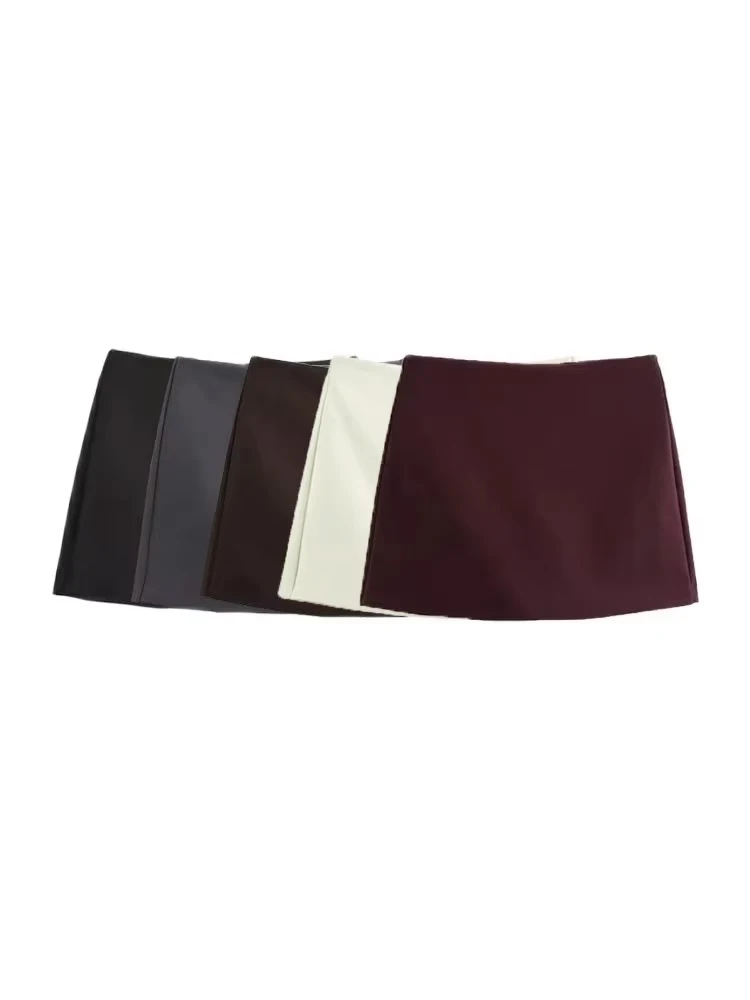 kf-Sa962a4cca2434d1daf5826f051b687fd5-1 High Waist Solid Skort for Women Fashion Side Zipper Female Shorts Skirts Mujer - Image 1