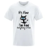 Fashion Men's High Quality T-shirt Cotton Blend Funny Cool Cat Printed T-shirt Casual Men Short Sleeve for Men T-Shirt Male Tops - Image 6