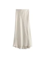 Women's Soft Touch Silk-Like Midi Skirt High Waist Elastic Waistband Chic Fashion Female Skirts Elegant Mujer - Image 6